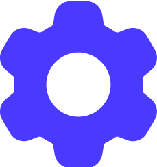 Icône d'engrenage violet