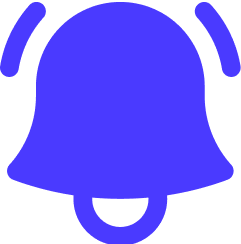 Icône de cloche violette