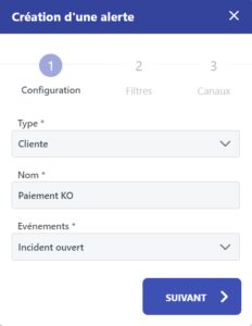Automatisation de test - Création d'alerte - Configuration Fonctionnalités clés d'une plateforme SaaS d'automatisation de test